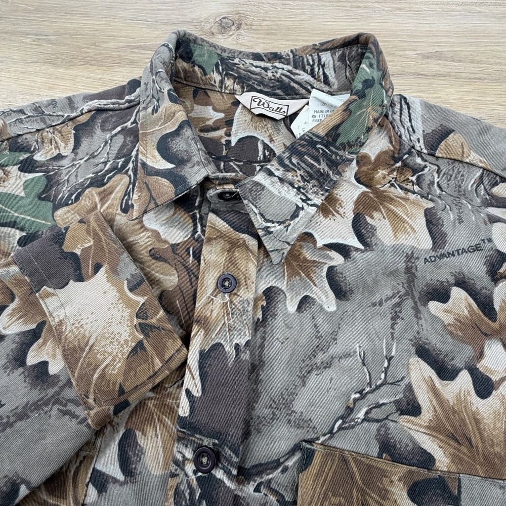 Vintage Walls Shirt Mens 3XL Camo Tan Long Sleeve Button-Up Hunting